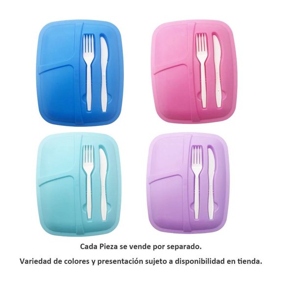 Contenedor Hermético Prichos Cubiertos Varios Colores 1 Pieza
