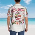 thumbnail image 6 of Letter O Flower Graphic Hawaiian Shirts For Men, Summer Short-Sleeve Relaxed-Fit Button-Down Shirts Medium, 6 of 9