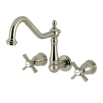 Kingston Brass KS1028ZX Millennium Two-Handle Wall Mount Roman Tub Faucet, Brushed Nickel
