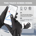 thumbnail image 5 of BYXAS Non-Slip Touchscreen Winter Gloves Women Men Ski Snow Gloves Liner Thermal Warm Touch Screen, Suit for Running, Cycling, Biking, Hiking, Driving, Walking, Typing(Black XL), 5 of 10