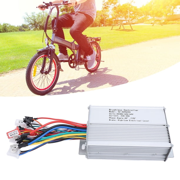 Controlador Sin Escobillas De Motor De 450 W, aleación De Aluminio 48 V 60 V 64 V Fácil Instalación Cable Resistente A Altas Temperaturas Controlador De Bicicleta Eléctrica