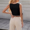 thumbnail image 4 of Alun Womens Summer V-Neck Lace Tank Tops 2026 Sleeveless Elegant Casual Trendy Going out Camisole Stretch Slim Fit Solid Color Daily Wear Black L, 4 of 5