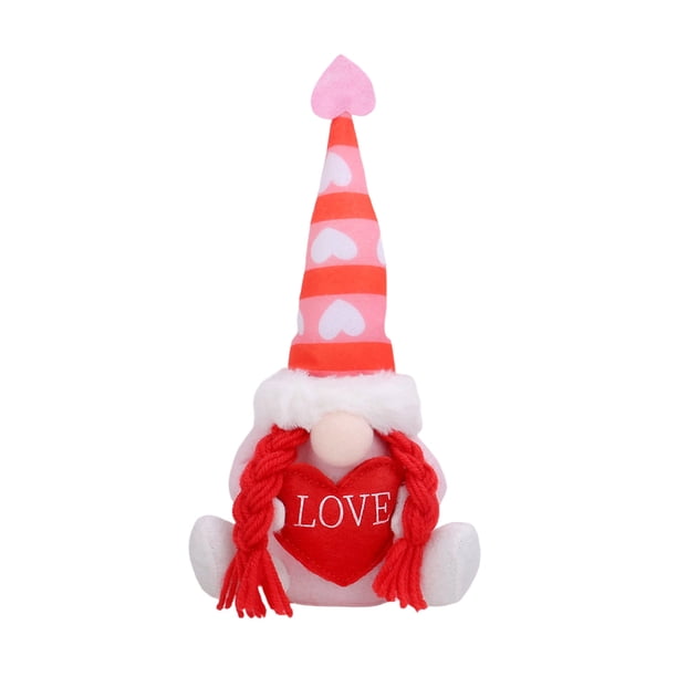 Regalos Del Día de San Valentín, Preciar el Corazón sin Rostro Muñeca 12x27.5cm Melocotón Rudolph Decoración, Ornamentos Del Día de San Valentín