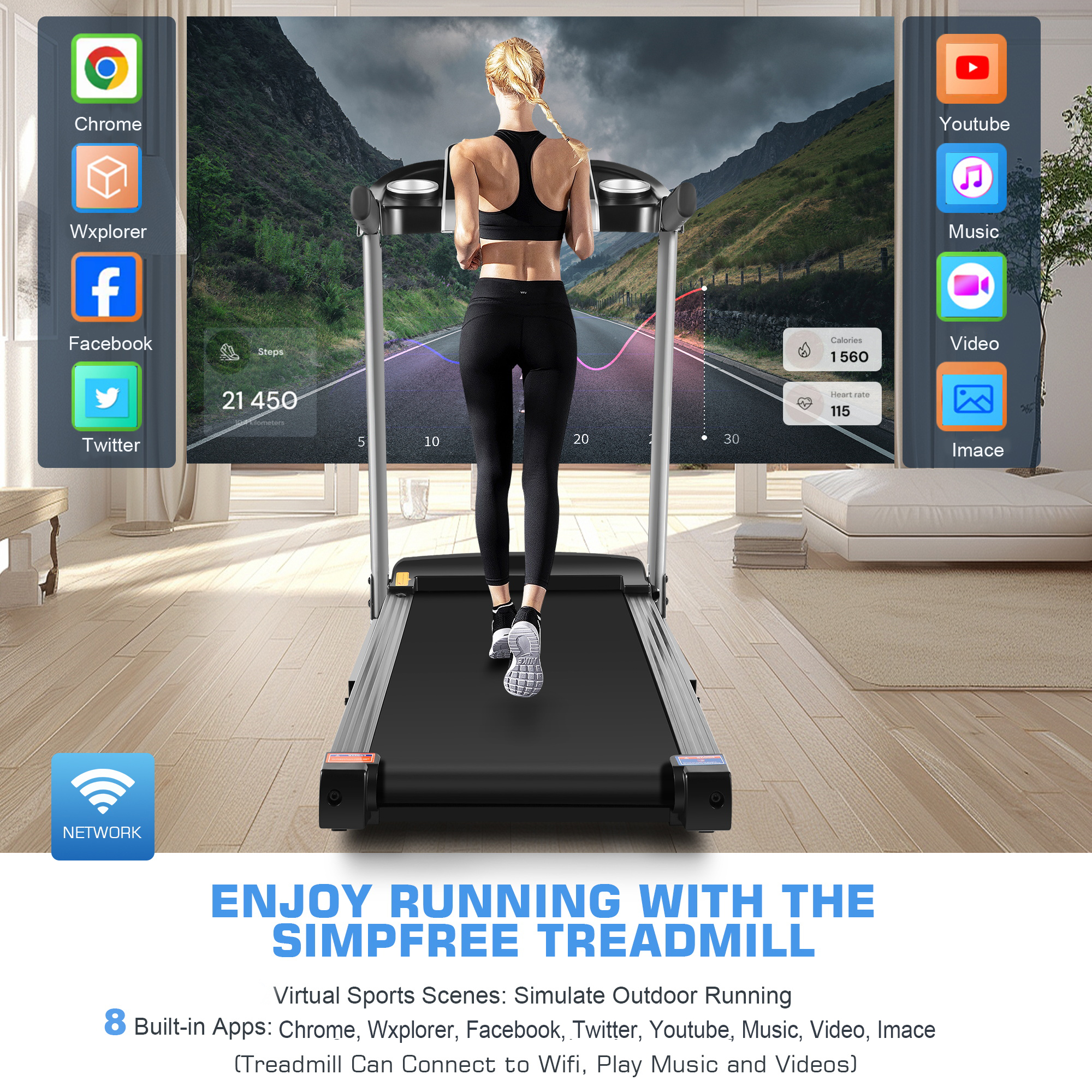 Treadmill Workout Virtual Running Videos T1050 Treadmill