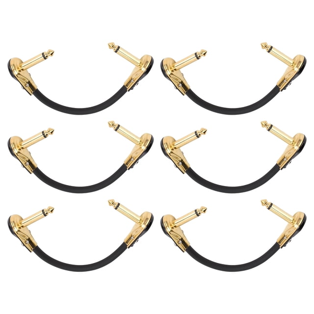 6 Pcs Guitar Effect Pedal Cable 15cm 6 Inch Right Angle Patch Keyboard Cable Microphone Amplifier