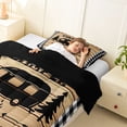 thumbnail image 3 of Catabedysis Plaid Camping Twin Comforter Sets,Sweet Camper Silhouette Print Bedding Set For Boys,Multicolor,Black Reversible,2pcs,1 Comforter and 1 Pillowcase, 3 of 7