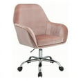 thumbnail image 1 of ACME Chaise de Bureau Pivotante en Velours Peach et Chrome, 1 of 13