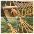 thumbnail image 3 of JOVELL Double Hammock 450lbs Capacity, 40" Wide Brazilian Style Portable Cotton Rope Hammock with Fringe, 2 Person Hammock for Outdoor, Backyard, Patio, Camping, Beige, 3 of 8