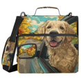thumbnail image 2 of Zipper Binder 3 Rings Stationery Office Files Daily Organizer File Folder Storage Bag Mischievous Golden Retriever, 2 of 8