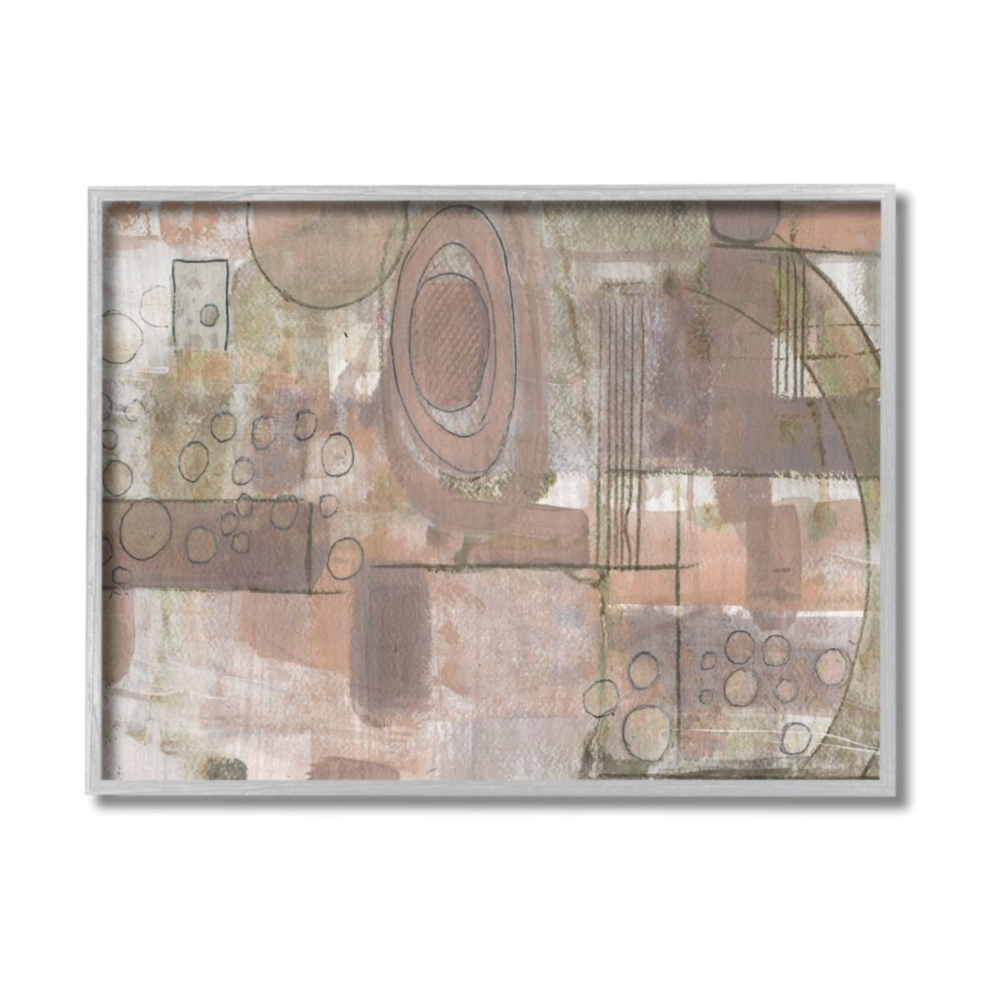 Stupell Industries Collage of Abstract Linework Green Brown Design Design by Smith Haynes