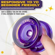 Magicyoyo Professional Responsive Yoyo K2 Crystal Purple, Dual Purpose Plastic Yo-Yo for Beginners