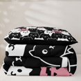 thumbnail image 5 of Feelyou Cartoon Halloween Cat Twin Comforter Sets, Spooky Pumpkin Bedding Set, Black White, Black Reversible, 2-Piece, 1 Comforter and 2 Pillowcases, 5 of 7