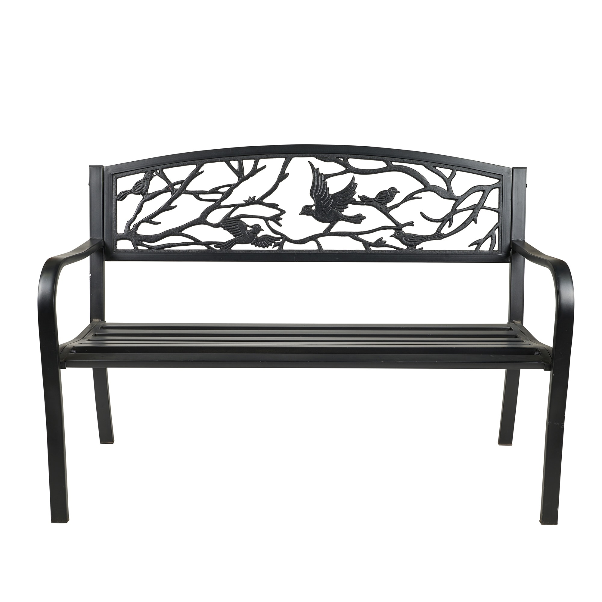 Black Birds And Branches Garden Bench