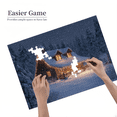 thumbnail image 4 of 500pcs puzzle - Quiet Snow Night Jigsaw Puzzle Warm Light House hidden in the Silvery forest amidst falling snowflakes creating an immersive winter healing time The cozy snowy night is perfect for, 4 of 9