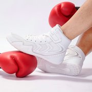 Men's & Unisex (for all-gender) Boxing Training Shoes - Lightweight Breathable Combat Sports Footwear with Anti-Slip Rubber Sole, Hook-and-Loop Closure - All-Season Gym, MMA, Kickboxing Sneakers
