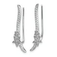 thumbnail image 2 of FB Jewels Sterling Silver Rhodium-plated CZ Star Ear Climber Earrings, 2 of 3