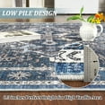 thumbnail image 4 of Washable Area Rugs for Living Room 5x7 Neutral Vintage Distressed Floral Boho Soft Floor Rug Indoor Non Slip Carpet for Bedroom Blue, 4 of 7