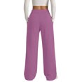 thumbnail image 3 of Wide Leg Sweatpants for Women Baggy Flowy Palazzo Pants Drawstring Elastic Waist Trousers, 3 of 5
