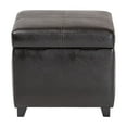 thumbnail image 5 of BAXTON STUDIO DARK BROWN FULL LEATHER STORAGE CUBE OTTOMAN, 5 of 11