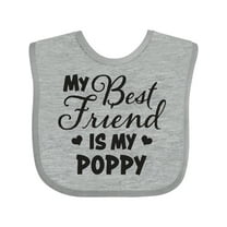 Inktastic My Best Friend is My Poppy with Hearts Boys or Girls Baby Bib