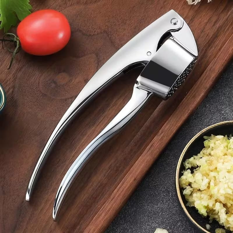 Multifunctional Stainless Steel Garlic Press - Manual Ginger and Garlic Crusher | Essential Kitchen Tool