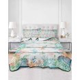 thumbnail image 2 of Twin XL Quilt Bedding Set, Beach Coastal Reversible Summer Quilt 3 Pieces, Summer Coral Starfish Nautical Ocean Retro Lightweight Bedspreads Coverlets with 2 Pillow Shams for All Seasons, 2 of 5