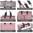 thumbnail image 4 of Canvas Tote Bag for Women with Compartments, Large Cute Pink Checkered Teacher Student Shoulder Bag Nurse Purses Crossbody Bags Work Laptop Book Bag Satchels Handbags, 4 of 6