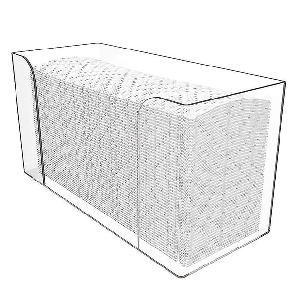 Dispensador de toallas de papel para mostrador, tenedor transparente para servilletas de toallas para invitados, adecuado para plegado en Z, plegado en C o Mu