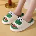 thumbnail image 2 of Cute Cartoon Frog Linen Slippers Universal Indoor Home Four Seasons Non-sli, 2 of 9