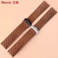 thumbnail image 2 of Correas de piel de vaca para pulsera TAG Heuer con hebilla plegable, correa de reloj de diseño especial de 22 mm, gris, negro y marrón, 2 of 5