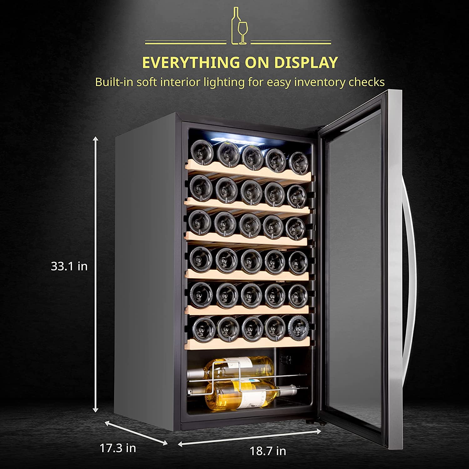 Schmecke 34 Bottle Wine Cooler with Glass Door