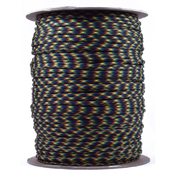 Bored Paracord - 1', 10', 25', 50', 100' Hanks & 250', 1000' Spools of Parachute 550 Cord Type III 7 Strand Paracord Well Over 300 Colors - Galaxy - 1 Foot