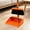 Orange, variant on Jiasling 2-In-1 Household Broom with Dustpan Foldable Cleaning Tool Blue