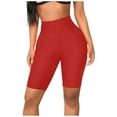 thumbnail image 2 of uublik Sports Shorts for Women Stretch Super Soft Athletic Leggings Red, 2 of 5