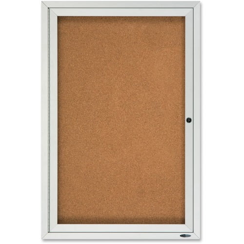 Quartet Enclosed Cork Bulletin Board for Outdoor Use - 36" Height x 24" Width - Brown Cork Surface - Hinged, Wear Resistant, Tear Resistant, Water Resistant, Shatter Proof, Acry | Bundle of 2 Each