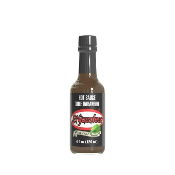 El Yucateco Black Label Reserve Chile Habanero Hot Sauce, 4 oz(2 Packs)