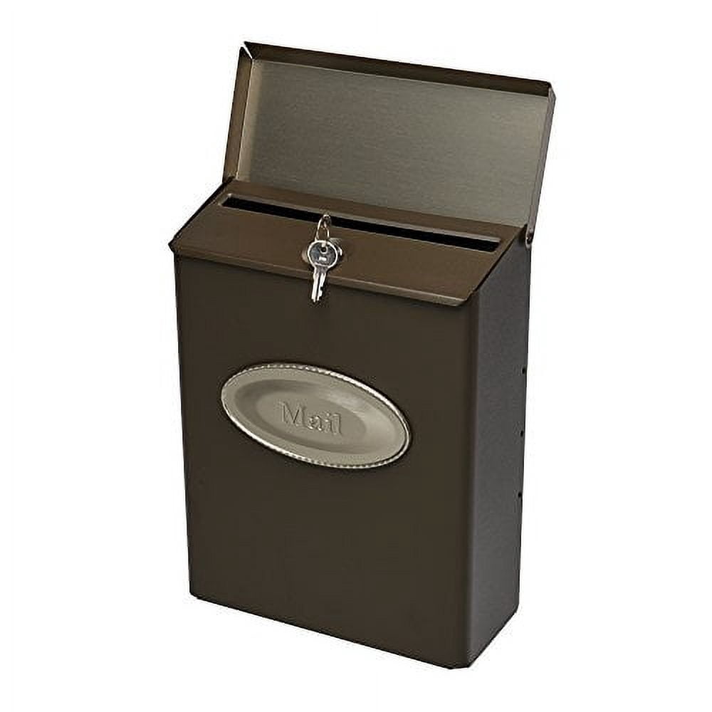 Gibraltar Designer Modern Steel Residential Locking Wall Mount Mailbox, Bronze