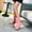 Pink, variant on FRSASU Women's Mid‑Calf Rain Boots, Glossy & Matte Spliced Waterproof PVC Boots Non‑Slip Thick Sole Outdoor Garden Shoes Pink