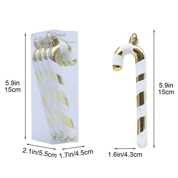 4pcs Navidad Adornos, Plastic Walking Sticks Navidad, Adornos de Árbol de Navidad, Regalos de Navidad, Juego de Adornos Navideños, Decoración de Navidad para Interior, Adornos para Árbol de Navidad,