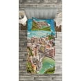 thumbnail image 3 of Ambesonne Coastal Quilted Bedspread Set 2 Pcs, Vernezza Italy, Twin Size, Multicolor, 3 of 3
