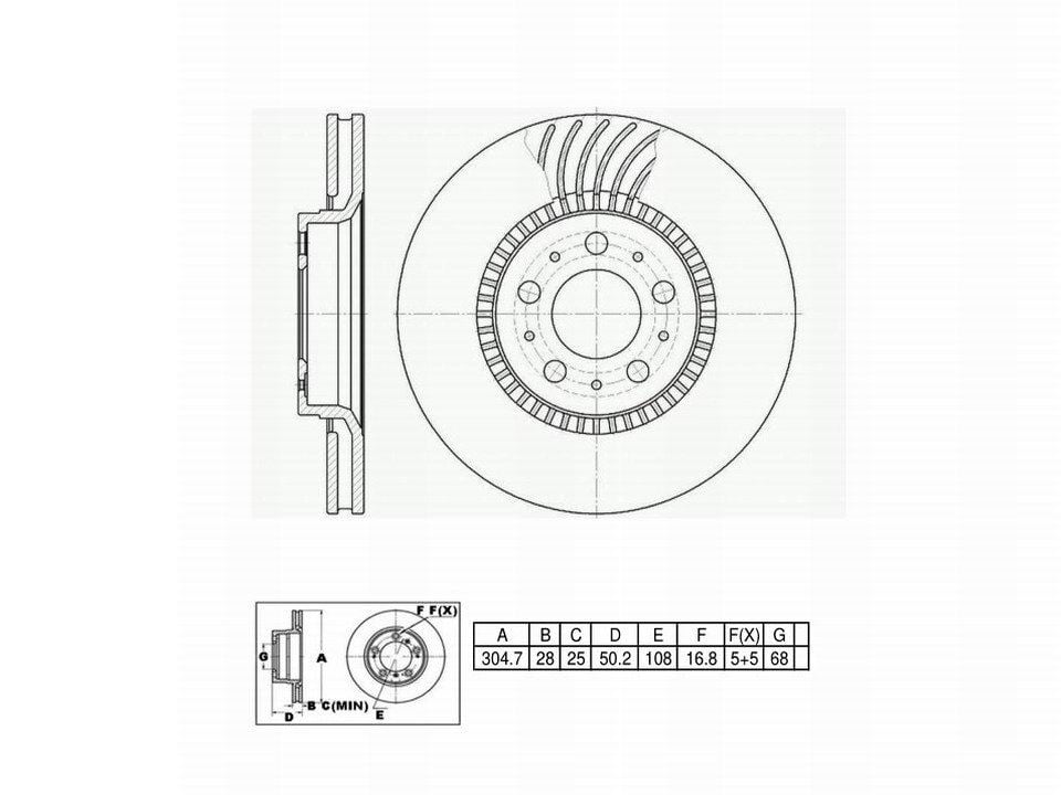 Winstop Brake Rotor, Front WS240808, Volvo S80 2006-1999