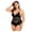 Black, variant on asdoklhq Plus Size Swimsuit for Women,Lace Print Tankini Set Two Piece Swimsuit Swimwear