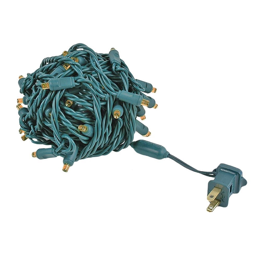 Novelty Lights 25FT 50 Light LED Orange, Outdoor String Lights, Corded Electric, Dimmable