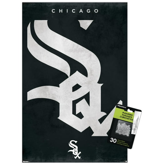 MLB Chicago White Sox - Logo 25 Wall Poster with Push Pins, 14.725" x 22.375"