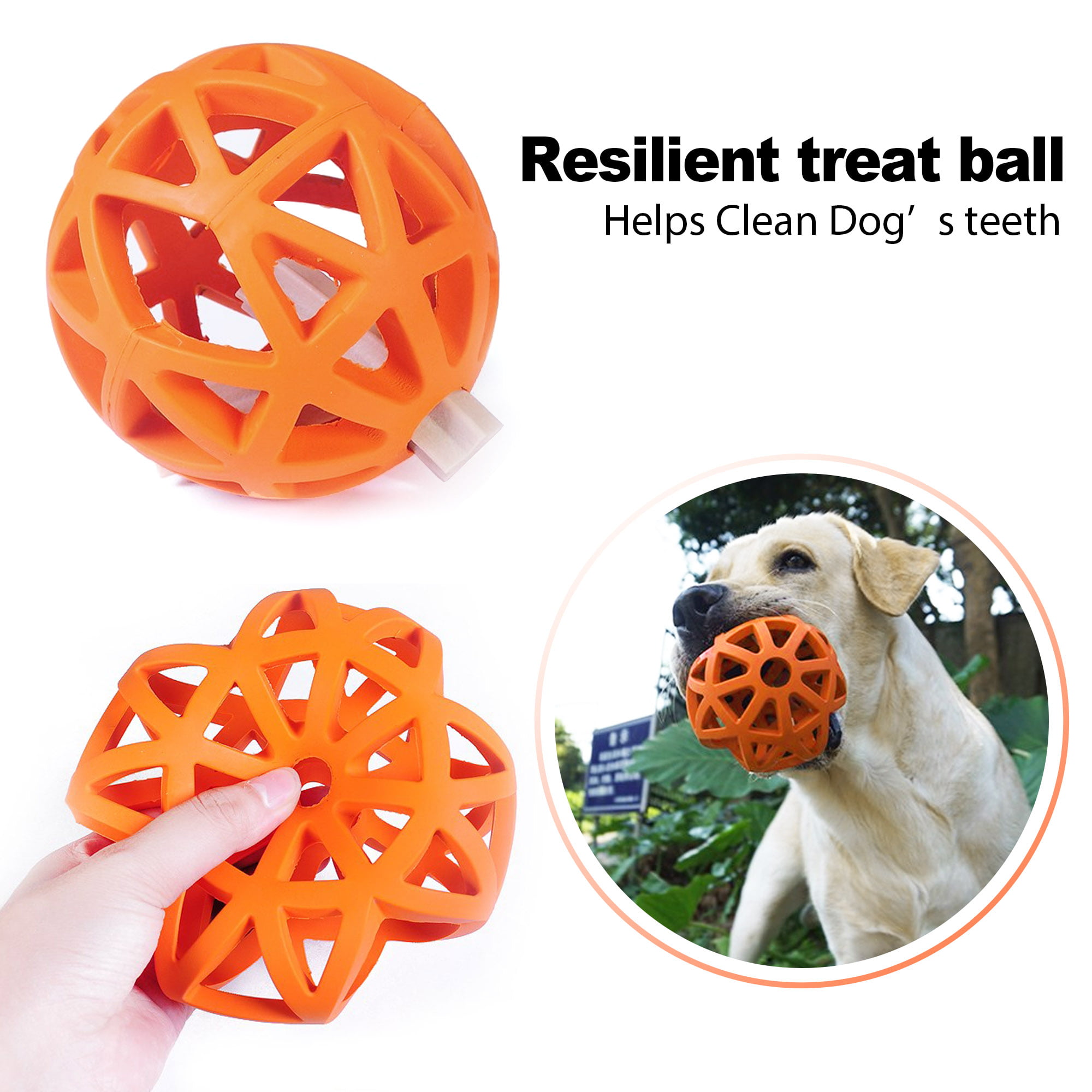 Evan Dog Toy Balls, 5 Inch Treat Tricky Ball Food Dispensing Toys