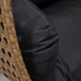 thumbnail image 2 of LeisureMod Mendoza Light Brown Wicker Patio Double Swing Chair in Dark Gray, 2 of 11