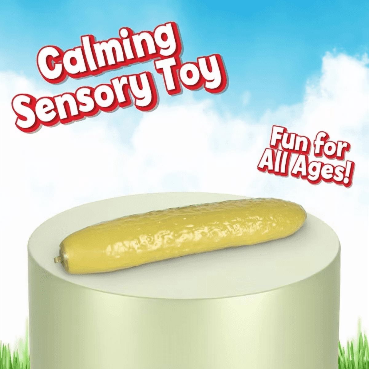 11" Pickle Squishy Toys, Fruit Squeeze Party Favors, Fun Gag Gift & Desk Accessory