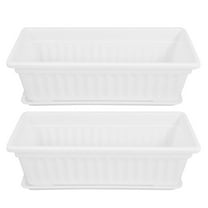 GETAJGHSD Patio Planters Planter Boxes For Home Gardening White Plastic 2Pcs 17X7.5X5.5In