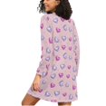 thumbnail image 2 of joogoo Beautiful Glitter Hearts Women's Long Sleeve Nightgown Sleepwear L, 2 of 8
