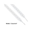 thumbnail image 3 of Wide Flat Cross Reflective Shoelace Braided Decorative Rope for Sneakers Skate Boots 2 Pairs White 180cm/70.9", 3 of 4